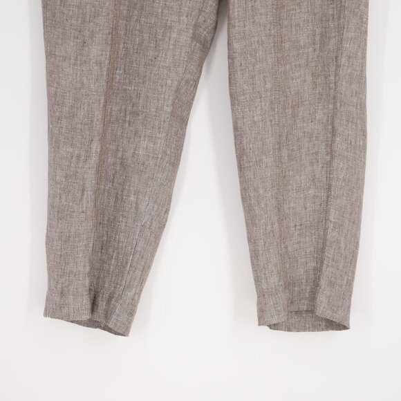 ATHLETA Retreat Linen High Rise Ankle Pant Textured Brown Size M - Picture 3 of 8